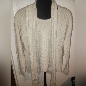 Sonoma Cream Cable Knit Women's Sweater